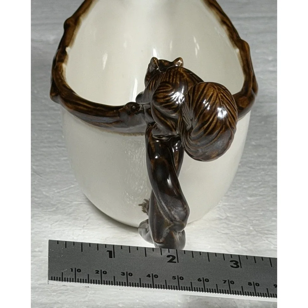 Pottery Barn Squirrel on Branch Gravy Boat Sauce Salad Dressing Dish Fall Rare🦩